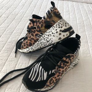 Steve Madden wedge animal print sneakers